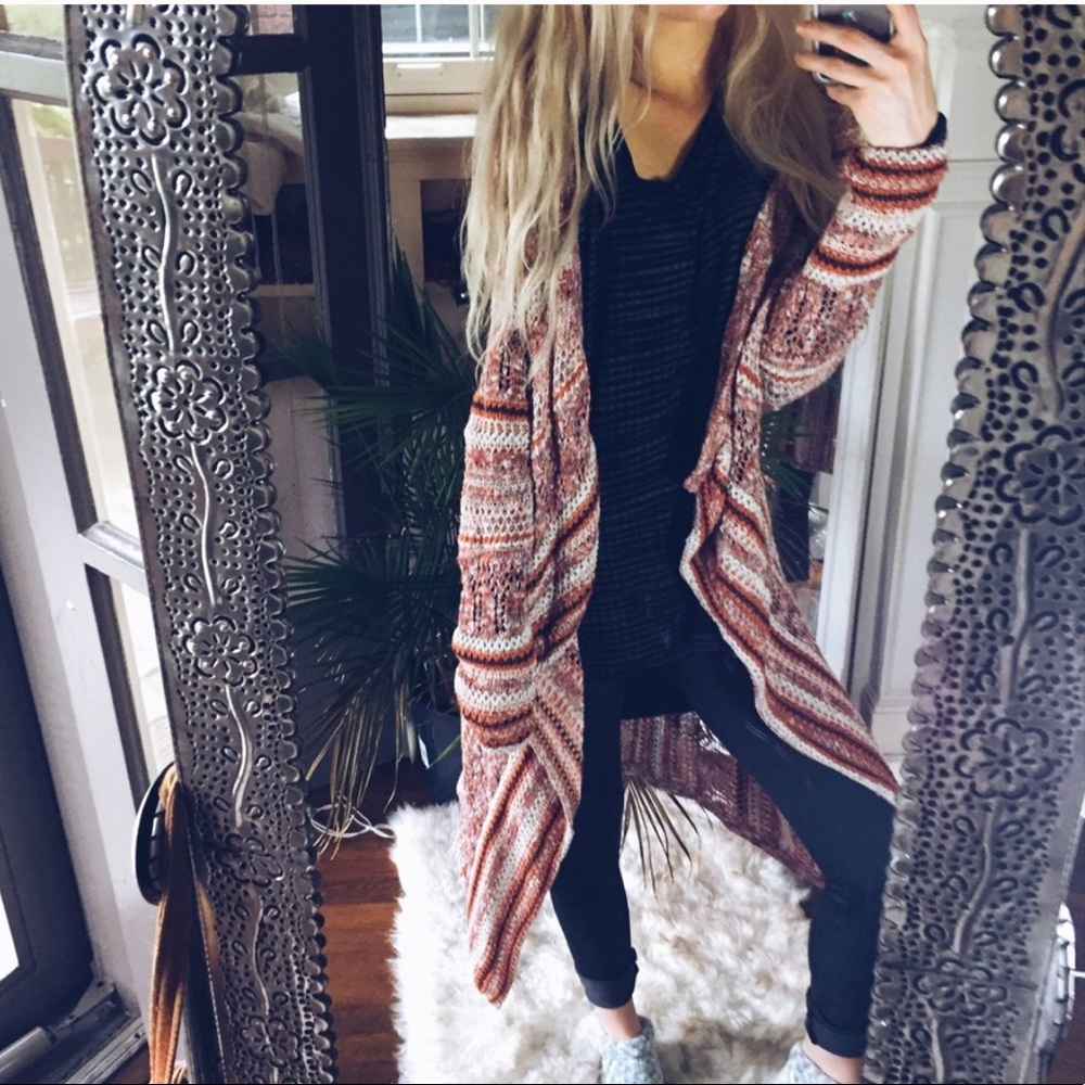 Orange Cozy Cardigan